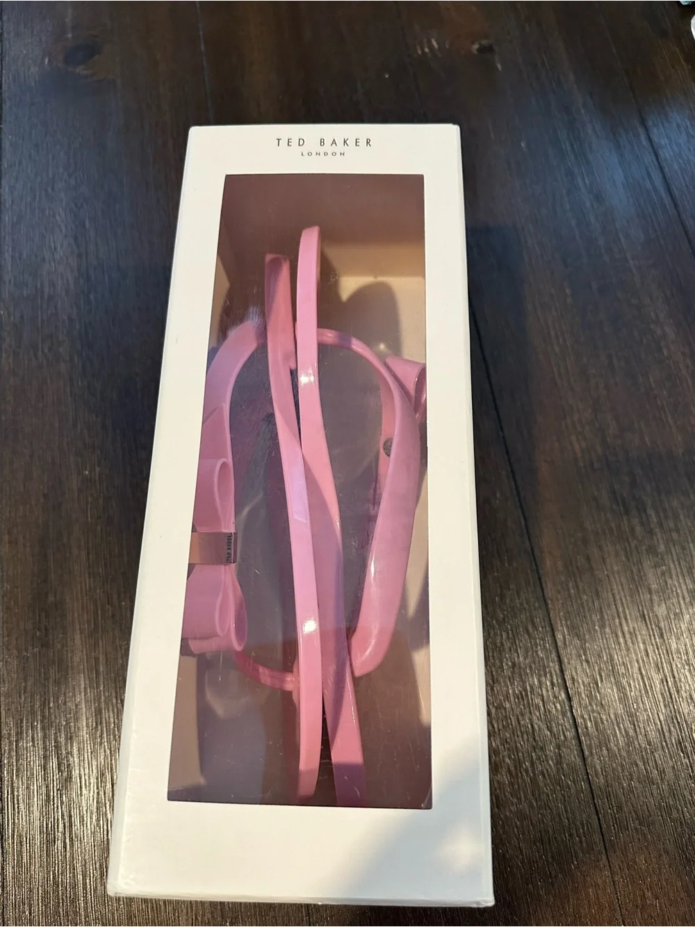 Ted Baker Fancy Footwork Pink Bow Jelly Sandals with Box